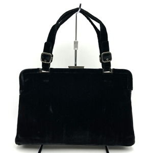PRADA handbag velor pouch black plain velvet